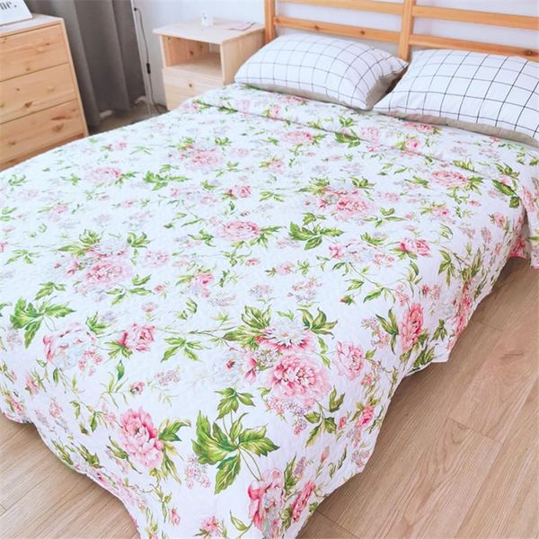 

comforters & sets flower printed bedding summer quilt bedspread quilted throw blanket plaids coverlet (no pillowcase) sofa bed cover home te