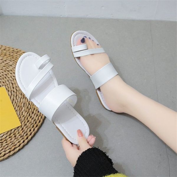 

2021 summer slippers set toe low heel solid color european and american large size -ladies slippers1, Black