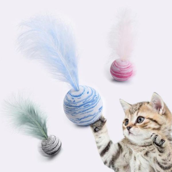 

cat toys toy star ball plus feather eva lightweight foam material throwing funny plush interactive