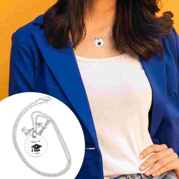 

pendant necklaces 1pc fashionable necklace for graduation gift round (silver)