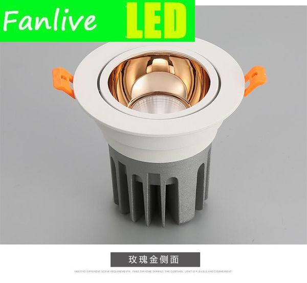 

downlights 8pcs dimmable led downlight light cob ceiling spot 5w 7w 10w 12w 15w ac85-265v recessed lights indoor lighting