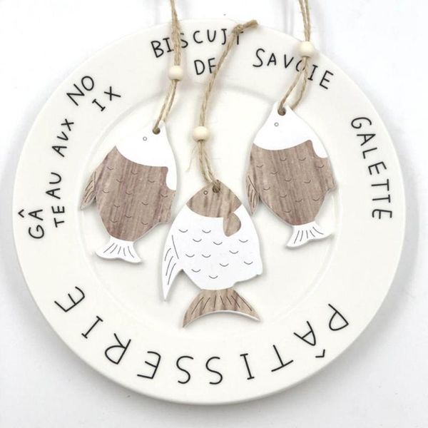 

decorative objects & figurines 4 pcs graffiti style fish shaped hanging pendants wooden decor festival ornament craft for home bar el wind c