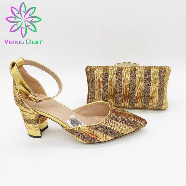 

latest design women shoes high heel pumps fashion italian wedding and bag set decorated with rhinestone dress, Black
