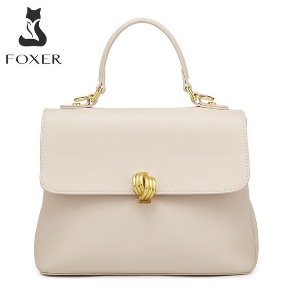

evening bags foxer summer leather elegant lady handbag casual simple shoulder bag large capacity travel messenger mother gift
