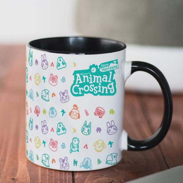 

animal crossing horizons 350ml black ceramic coffee mug white travel milk cup friends gift mugs