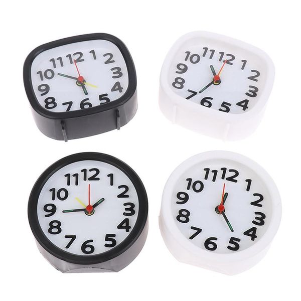 

other clocks & accessories square round alarm clock snooze silent sweeping wake up table battery powered compact portable travel