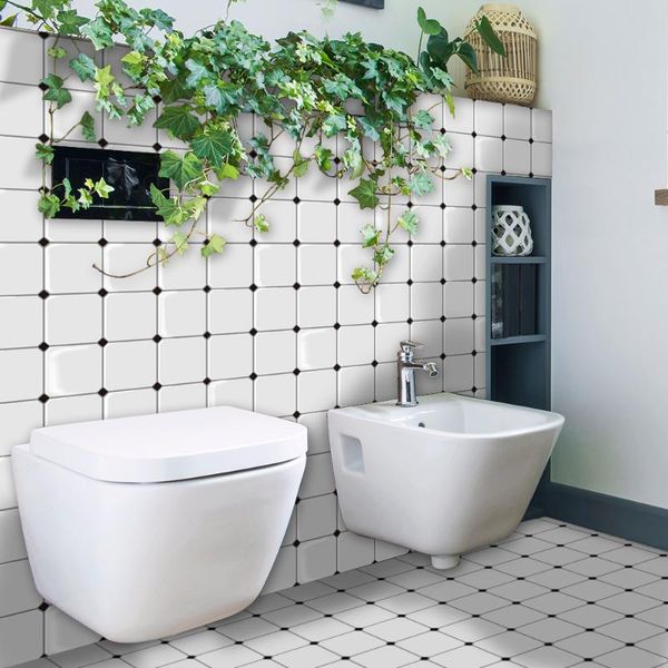 

black and white diamond self adhesive tile backsplash 3d wall sticker epoxy bathroom kitchen home oil-proof waterproof decor wallpapers