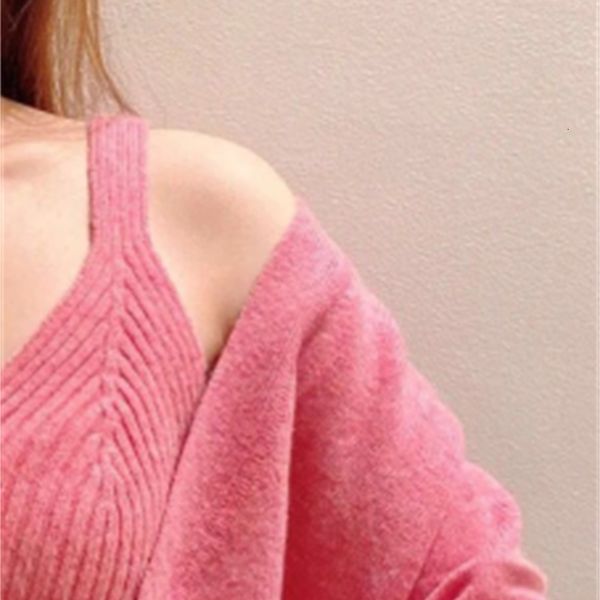 

2021 v-neck solid color knitted vest vjbk, White