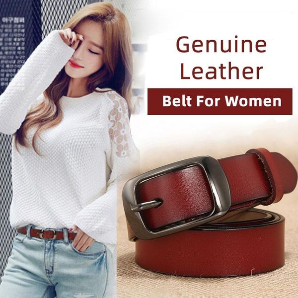 

belts cowhide leather belt women's korean style, Black;brown