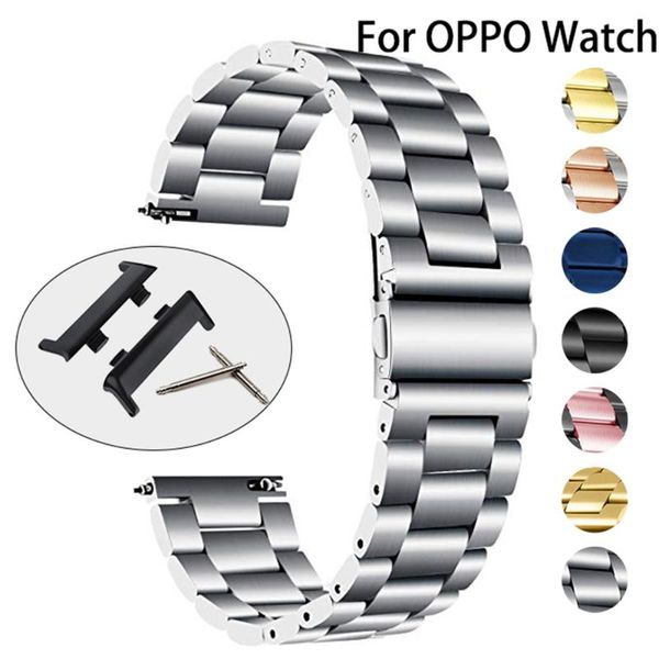 

watch bands for oppo loop stainless steel strap replacement 41/46mm watches bracelet classic quick release, Black;brown