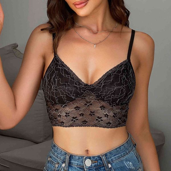 

lingerie 2021ins net red wind women's mh perspective lace 16695, Black;white