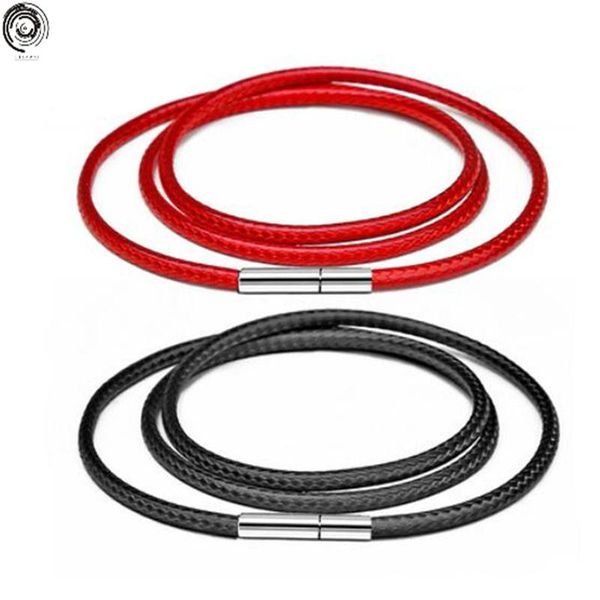 

chokers men's 40-70cm 3mm wax leather cord choker necklace&bracelet stainless steel clasp thin, Golden;silver