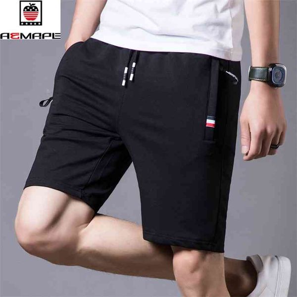 

aemape brand aemape brand men summer casual shorts relaxed cotton short boardshorts cool sportswear fitness solid 210629, White;black