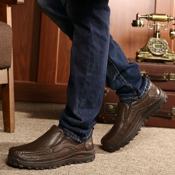 

dress shoes genuine leather men big size 38-48 good quality man formal business oxfords 2 styles, Black