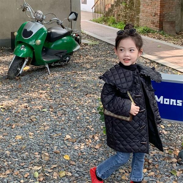 

jackets girls kids coat jacket outwear 2021 black warm plus thicken velvet winter cotton school overcoat children's clothing, Blue;gray