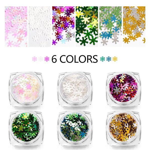 

nail glitter 3d colorful snowflakes flakes nails diy design sequin charms snowflake decoration manicure accessories tools, Silver;gold