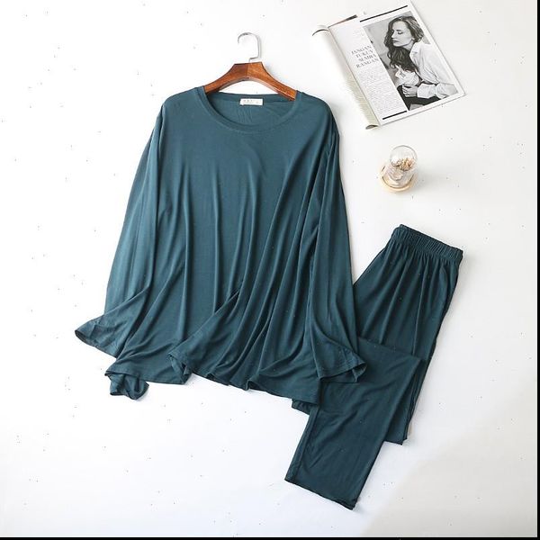 

pajamas set 2pcs womens sleepwears long sleeve shirt amp pants soft pijama sleep suit sleepwear nightwear loose intimate lingerie home, Black;red