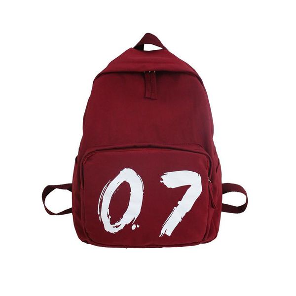 

backpack 2021 campus large capacity solid color women nylon high school students' schoolbag multi-function