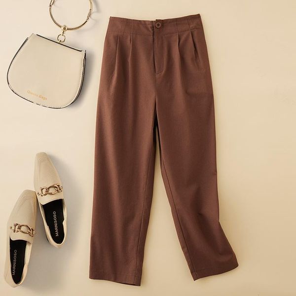 

women's pants & capris 2021 summer women cotton linen literature art loose ankle-length femme casual plus size harem clothes j060, Black;white