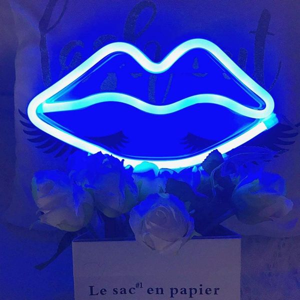 

party decoration latex tube night light lips styling battery box neon home atmosphere decor
