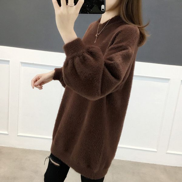 

tees long solid imitation of velvet female sweater released autumn and winter femme jumper f2423 trxf, White