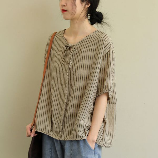 

t shirts summer fashion women short sleeve loose cotton striped tshirt all-matched casual tee shirt femme plus size s870 4obd, White