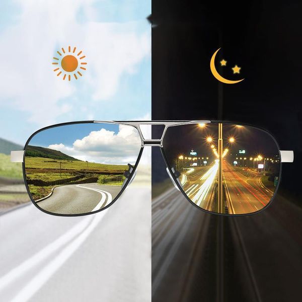 

sunglasses 2021 brand vintage square pochromic men polarized women anti-glare driver's sun glasses for, White;black