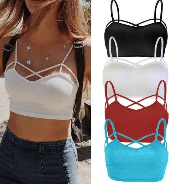 

cami summer women's strappy bralet plain sleeveless crop bra sports bustiers & corsets, Black;white