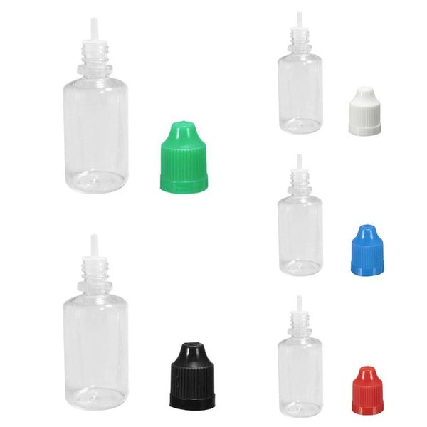 

storage bottles & jars 10 pcs 50ml empty dropper liquid needle tip cap pet black
