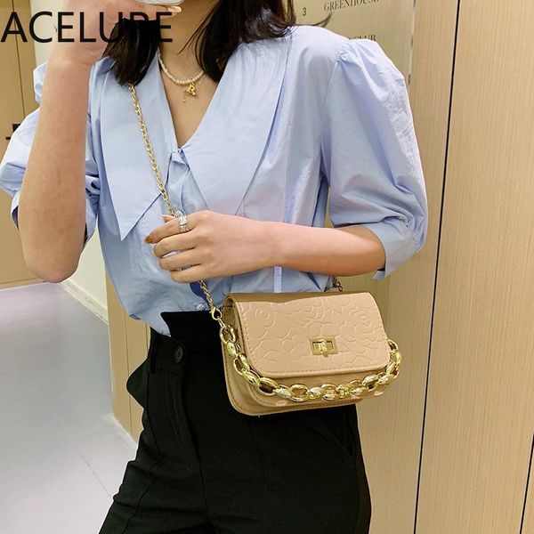 

evening bags acelure sweet girls pink small metal chain crossbody messenger 2021 fashion mini shoulder for women lady flap purse