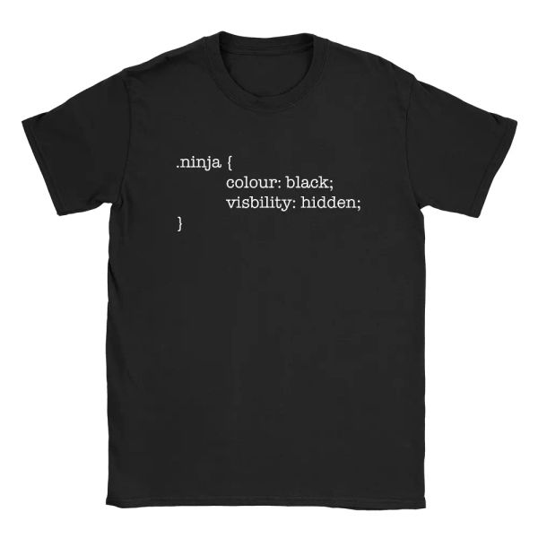 

ninja code mens t-shirt funny joke coder css web developer it gift, White;black
