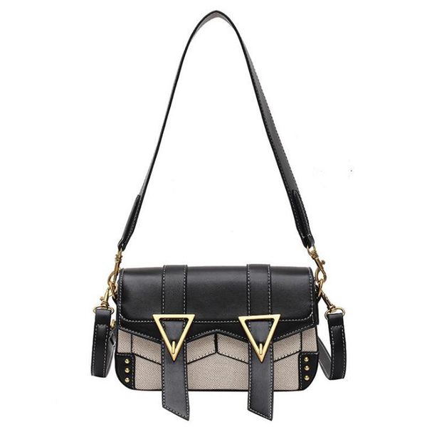 

evening bags geometric rivets women fashion coffee black square shoulder purses and handbags luxury designer messenger lady satchel
