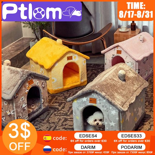 

fodabe dog house pet cat bed winter dog via seep kenne removabe nest warm encosed cave sofa pet py