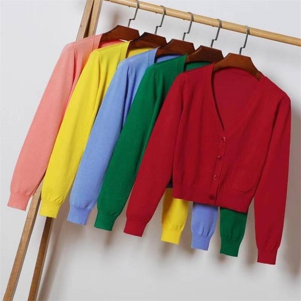 

flymokoii autumn v-neck long sleeve cropped sweater loose xl 2xl female casual knitwear short woman shrug cardigan 210812, White