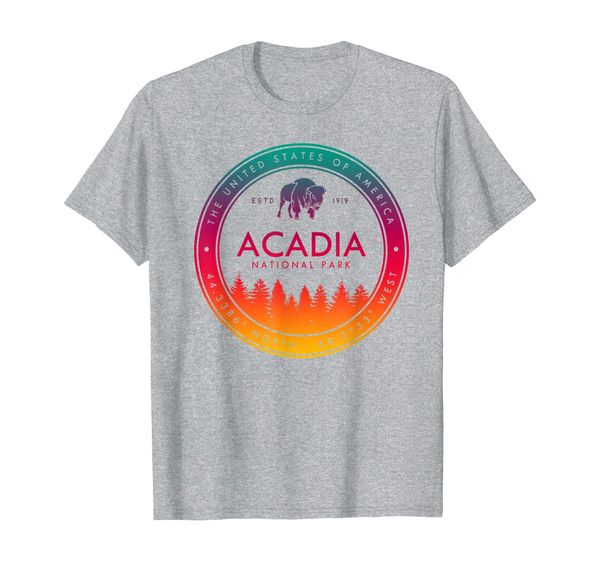 

acadia national park t shirt maine emblem souvenirs, White;black