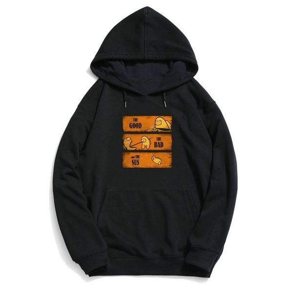 

among sweater crewmate among us impostor game peripheral clothes hoodie coat, Black