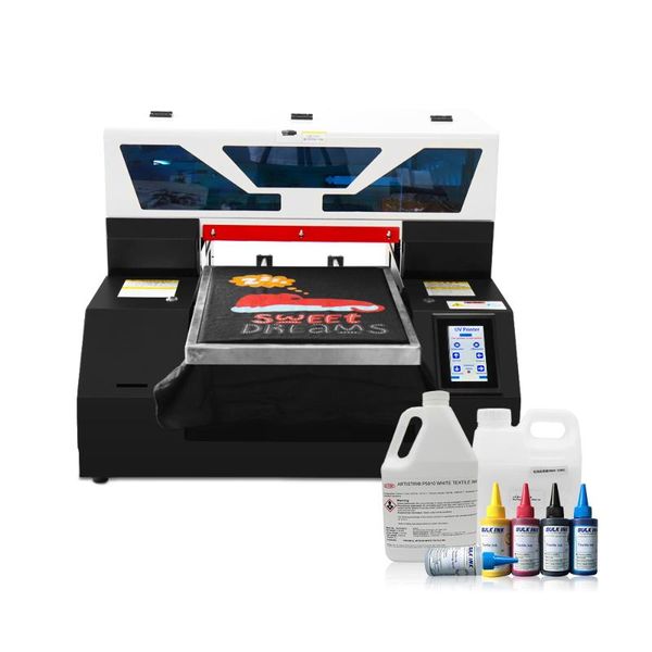 

printers a3 flatbed printer dtg t-shirt pillow jeans canvas bags clothes dark printing machine with t shirt tray