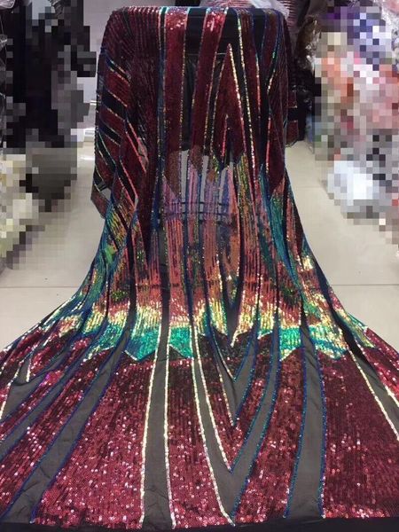 

ribbon selling syj-5256 sequins african french net lace fabric embroidered tulle mesh, Pink;blue