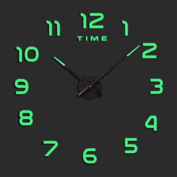 

wall clocks european and american modern handmade diy silent luminous acrylic clock home decoration digital