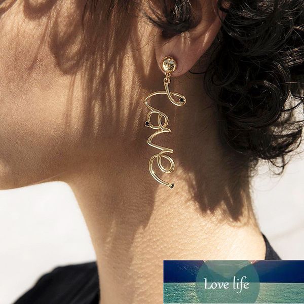 

sexemara english leter love dangle earrings fashion ear stud rhinestone jewelry gift new, Silver