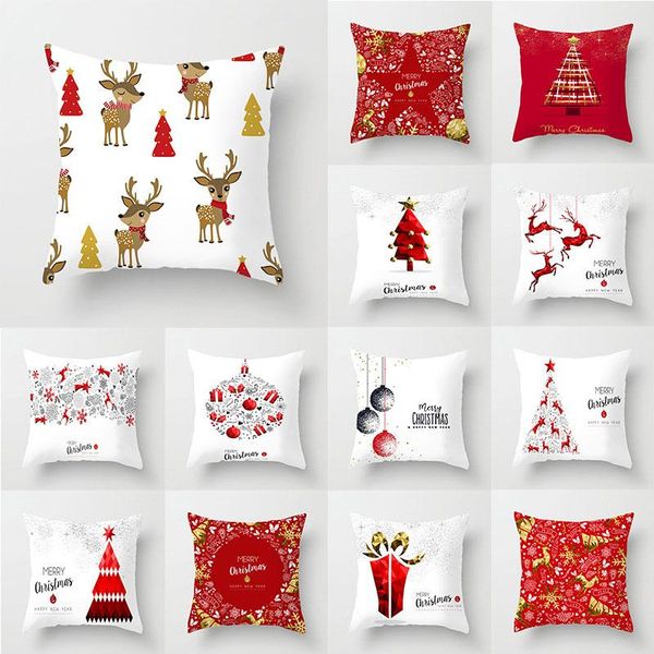 

pillow case 45*45cm sofa throw pillows covers christmas pattern cushion cover geometric square pillowslip car decor home supply