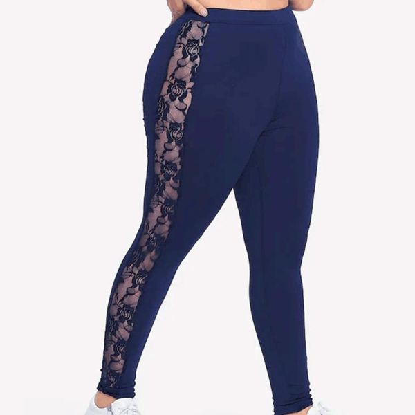 

women's leggings 2021 plus size l-xxxl lace spring summer skinny women pencil pants trouser black big 3xl