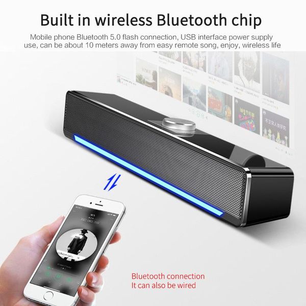 

mini speakers bluetooth speaker usb wired soundbar computer bass stereo powerful music player subwoofer for pc laptop