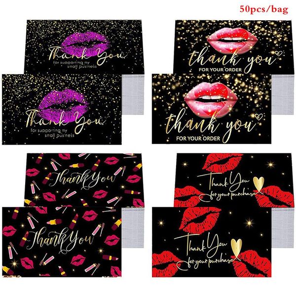 

greeting cards 50pcs/set thank you for supporting my small business thanks