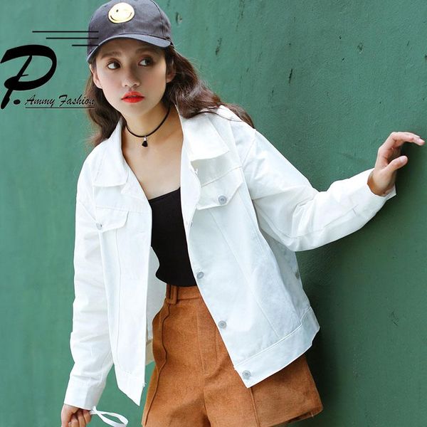 

women's trench coats 2021 casual long sleeve bf denim back letters print jacket jeans spring oversized womens loose student outerwear, Tan;black