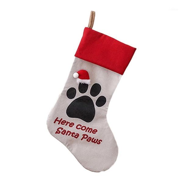

christmas decorations pet dog cat stockings big 18" xmas holiday hanging socks treat bag for fireplace tree home decoration retailsale