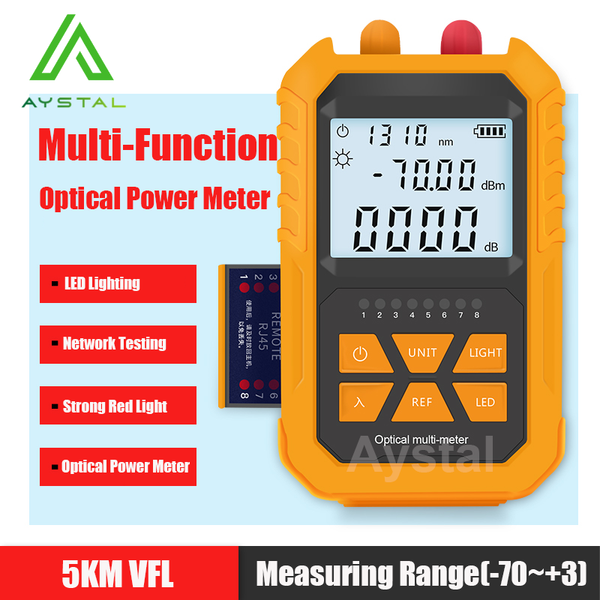 

fiber optic equipment handheld optical power meter 4-in-1 with 5km red light -70~+3dbm tester network cable digital