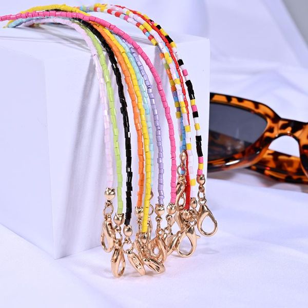 

sunglasses frames colored glass beads glasses chain for women's strap hang spectacle cord holder lanyards luxury fashion 2021, Silver