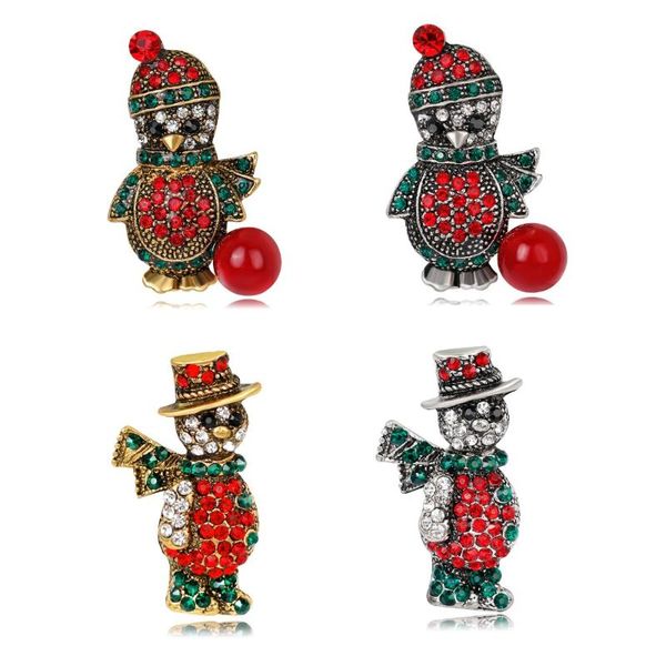 

pins, brooches vintage penguin pin for women men jewelry accessories rhinestone gold silver color alloy brooch pins christmas gift, Gray