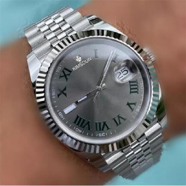 

u1 watch automatic watches mechanical 41mm day-just stainless steel sapphire waterproof super luminous original buckle mens master, Slivery;brown